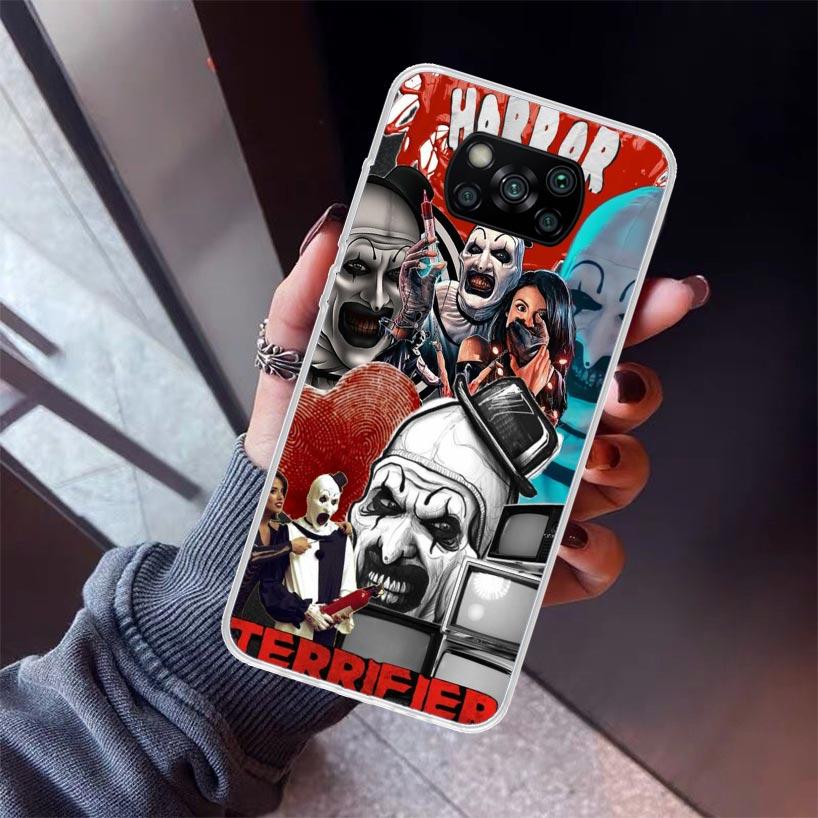 Horror Movie Terrifier Phone Case For Xiaomi Poco X7 X6 X5 Pro F7 Ultra Redmi 15C 15 13 13C 12 12C 10 10A 10C 9 9A 9C 9T Shell P