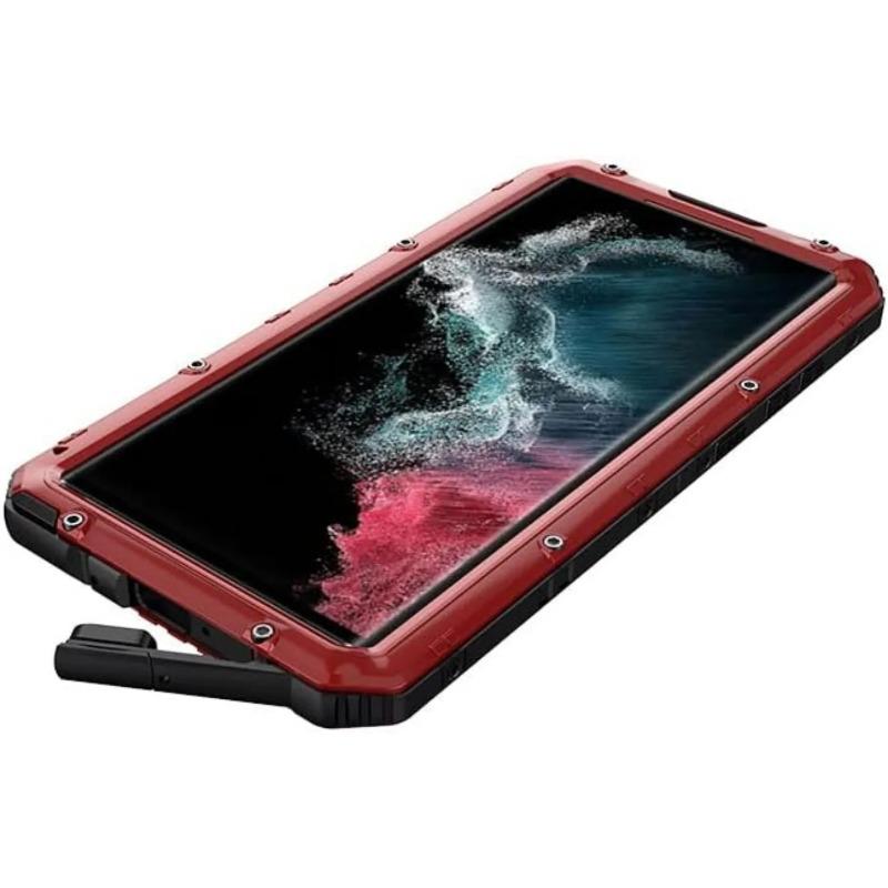 IP68 Su Geçirmez Ağır Hizmet Tipi Metal Telefon Kılıfı Samsung S23 Ultra S22 Plus Darbeye Dayanıklı Koruma Sağlam Kapak Ekran Koruyucu