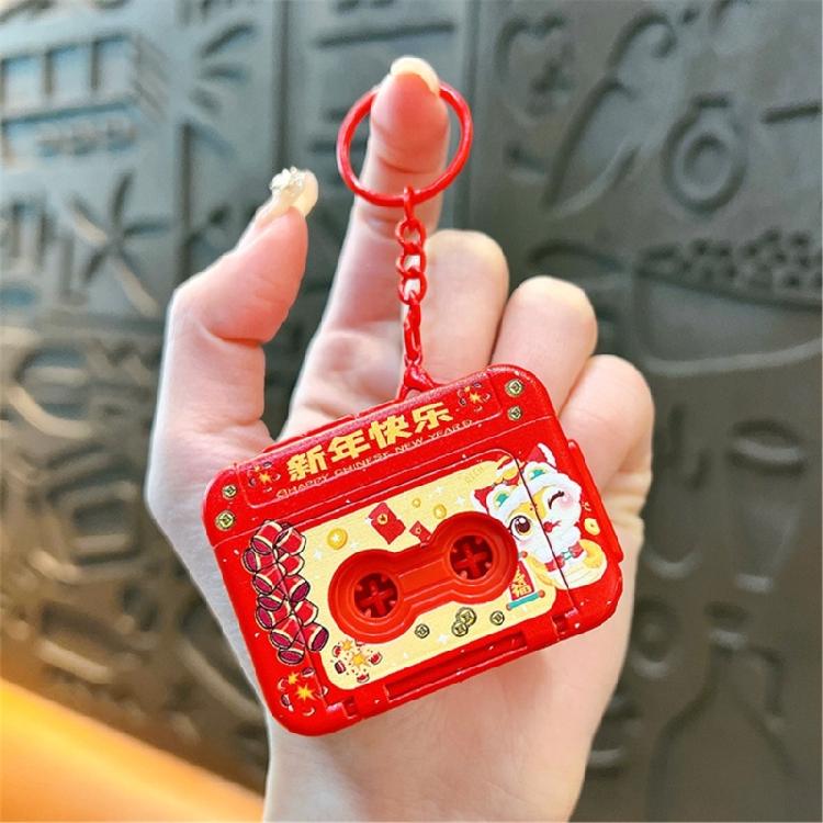 Button Battery Powered New Year Sound Recorder Keychain Accessory for Easy Use Plastic Voice Recording Ornament