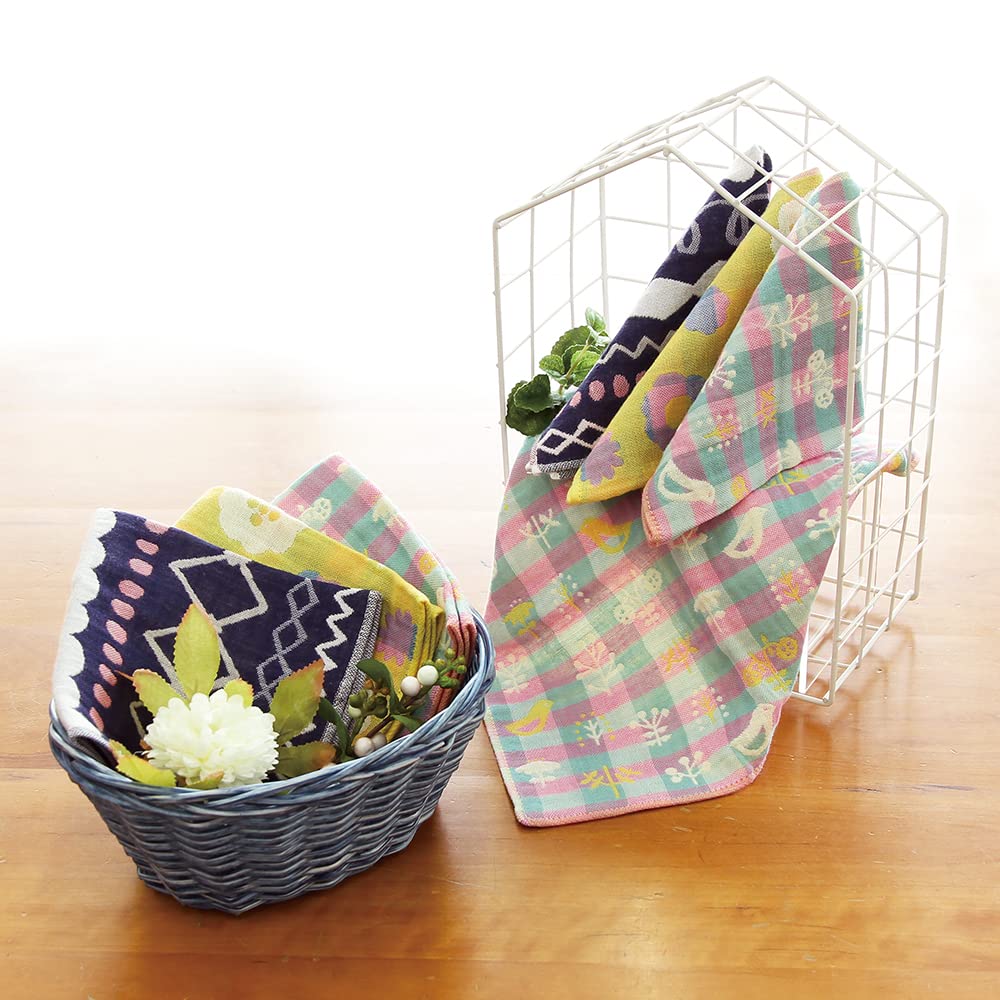 Imabari Towel Bulk Small Retirement Gift [Individually Wrapped] Handkerchiefs, 10-Piece Set, Triple-Ply Gauze, Purchase, Gift, (10-Piece Set)