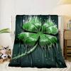Green Shamrock Celebration Blanket Flannel Blanket Throw Blanket Sofa Cover Blanket Soft Premium Blanket Picnic Blanket Tv Blanket Gifts