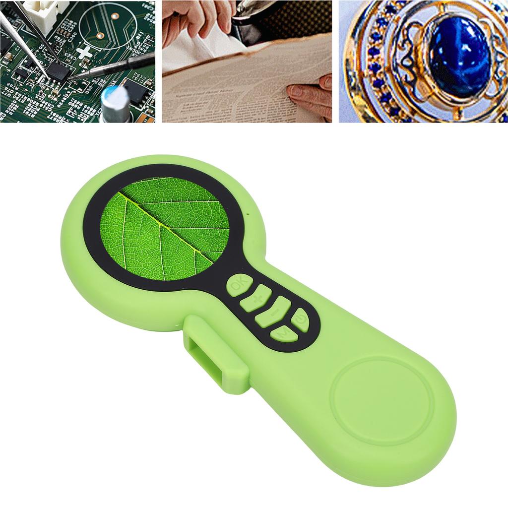 1.5 Inch Digital Microscope for Kids HD 1080P Auto Handheld Magnifying Glass with 200X Magnification 5X Digital Zoom Front Rear Camera