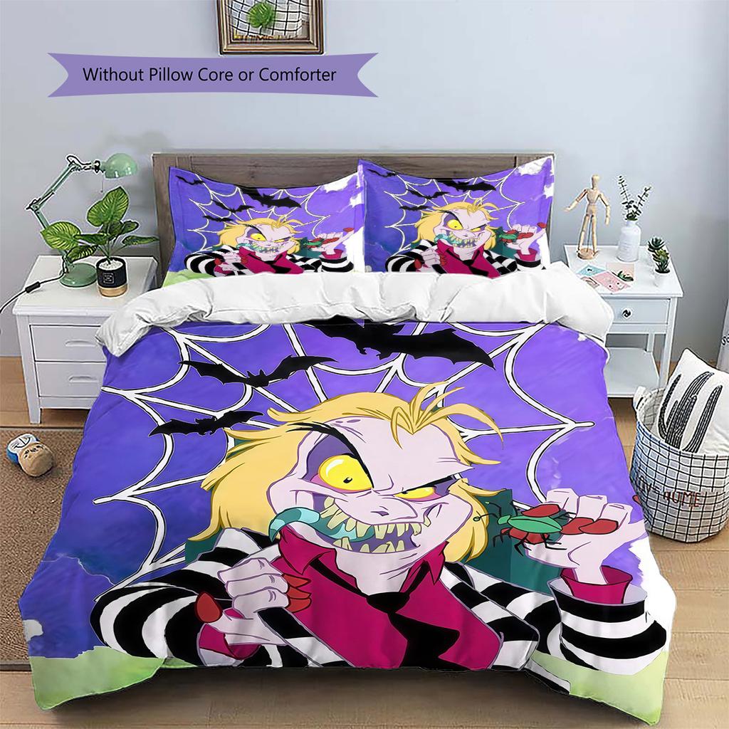 Beetlejuice2 Pattern Bedding Quilt Set Home Decoration Gift (1 * Duvet Cover + 2 * Pillowcase Without Core)