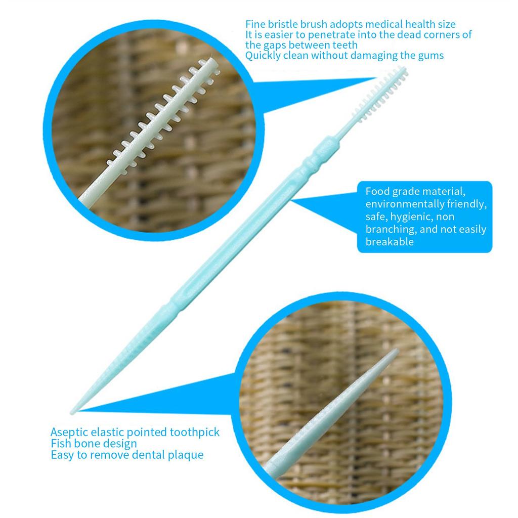 200pcs Bottle Double Headed Plastic Toothpicks