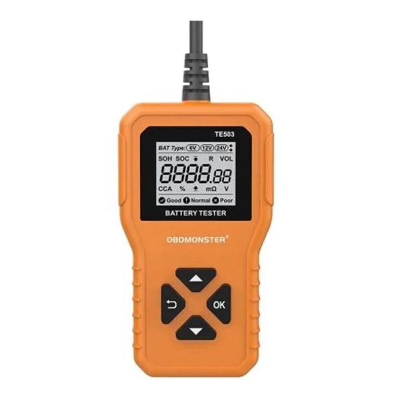 Car Battery Tester 100-2200 CCA Battery System Analyzer BM550 Auto Battery Tool 6V 12V 24V Car Battery Detect Accessories оранжевый