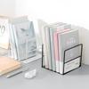 Minimalist Iron Bookends Set - 4-Piece Desktop Book Holder for Students