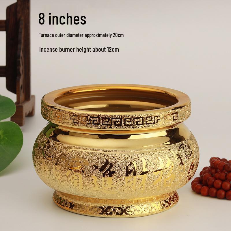 Small Ceramic Buddha Incense Burner with Golden Sand