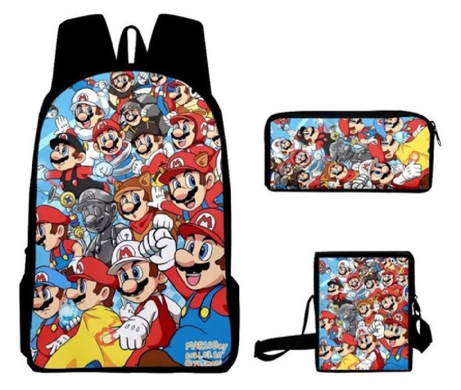 Cartoon Backpack, Primary And Secondary School Students Three-Piece Set, School Bag, Backpack, Shoulder Bag, Pencil Case.