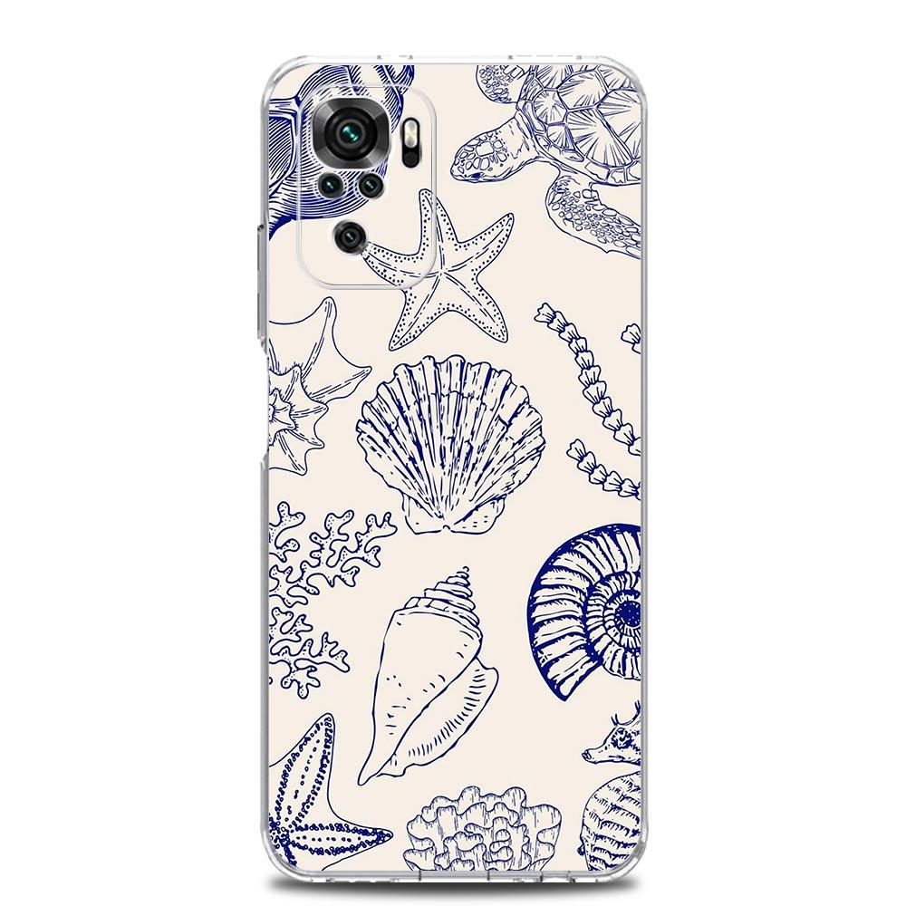 Phone Case For Xiaomi Redmi Note 14 13 12 4G 9S 9 10 11 Pro Plus 5G 14C 13C 12C 10C 9A Clear Soft TPU Cover Blue Ocean Animals