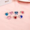 10pcs Cute Cartoon Kids Rings Kawaii Korean Children Girls Flower Alloy Finger Ring Child Jewelry Gift Adjustable Rings