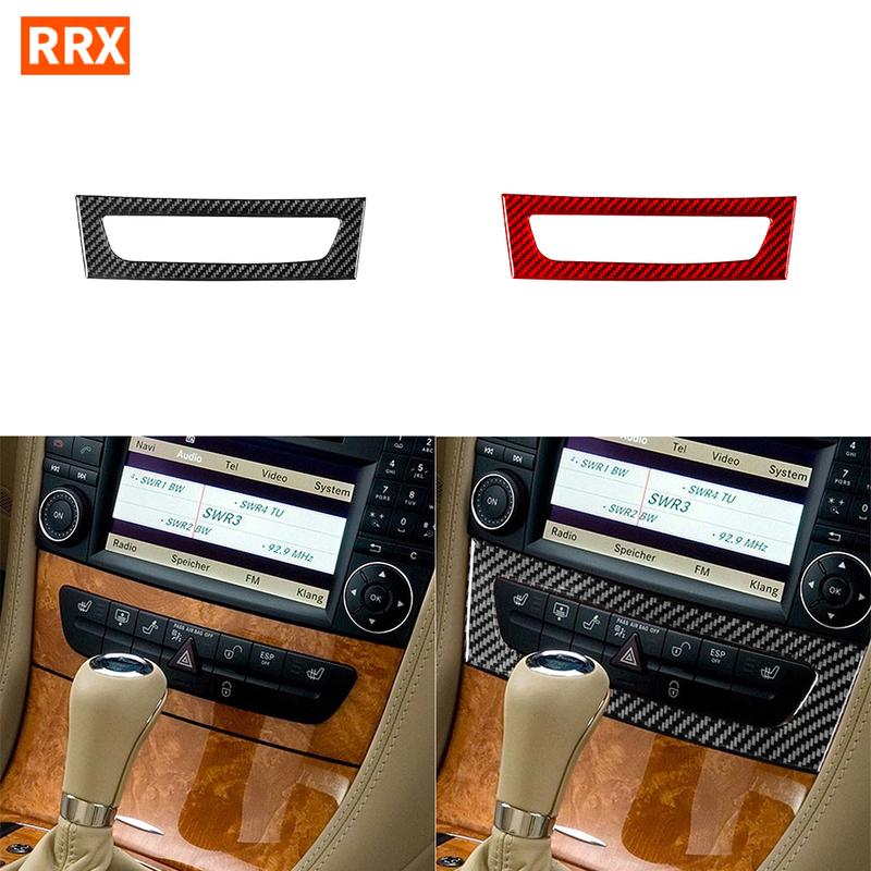 For Benz CLS C219 2004-2009 Real Carbon Fiber Sticker Central Control Heating Button Panel Car Accessories Ide Decorative