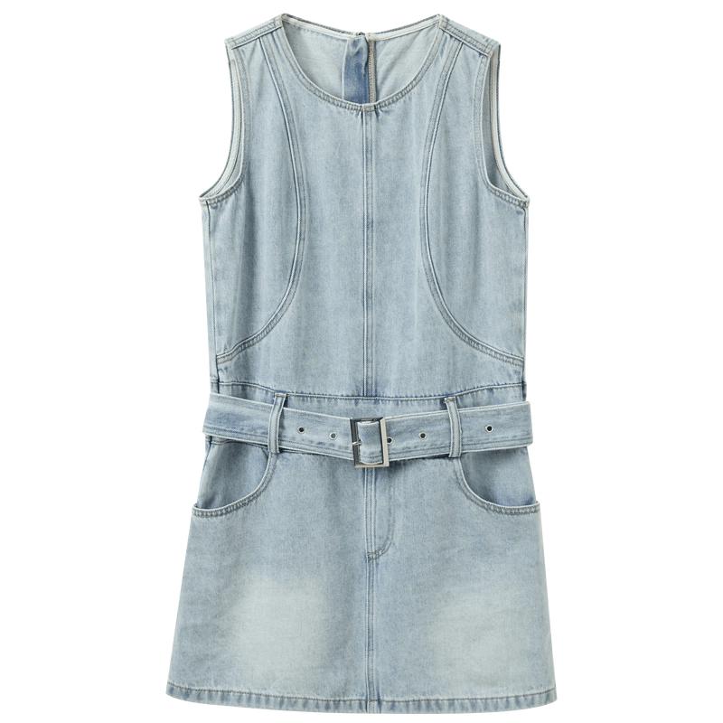 

Sancai Retro Sleeveless Denim Mini Dress L