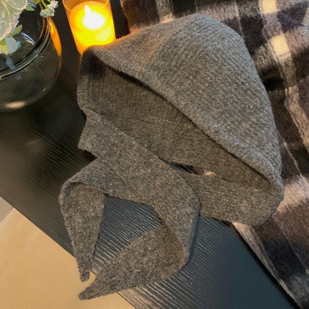 Windproof Knitted Hooded Hat Winter Neck Collar Scarf Cap Korean Balaclavas Cap  Men Women