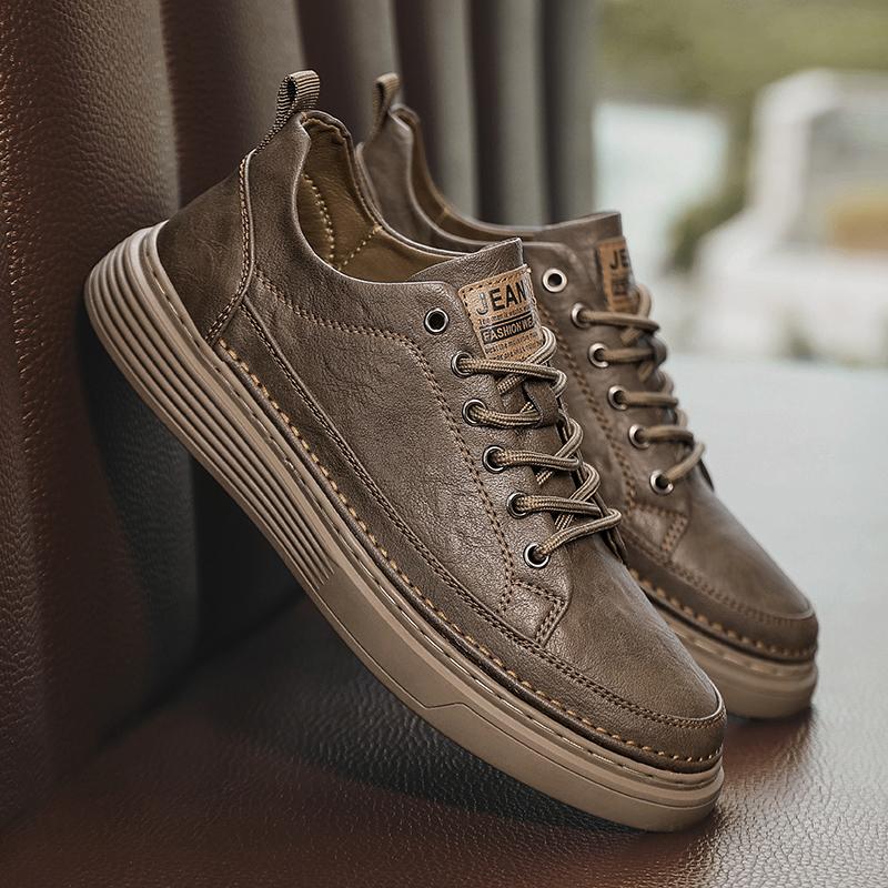 Fashion Spring Autumn New British Casual Leather Shoes Men's Korean Version Trend Versatile Board Shoes Men's Business Dress Shoes Men's