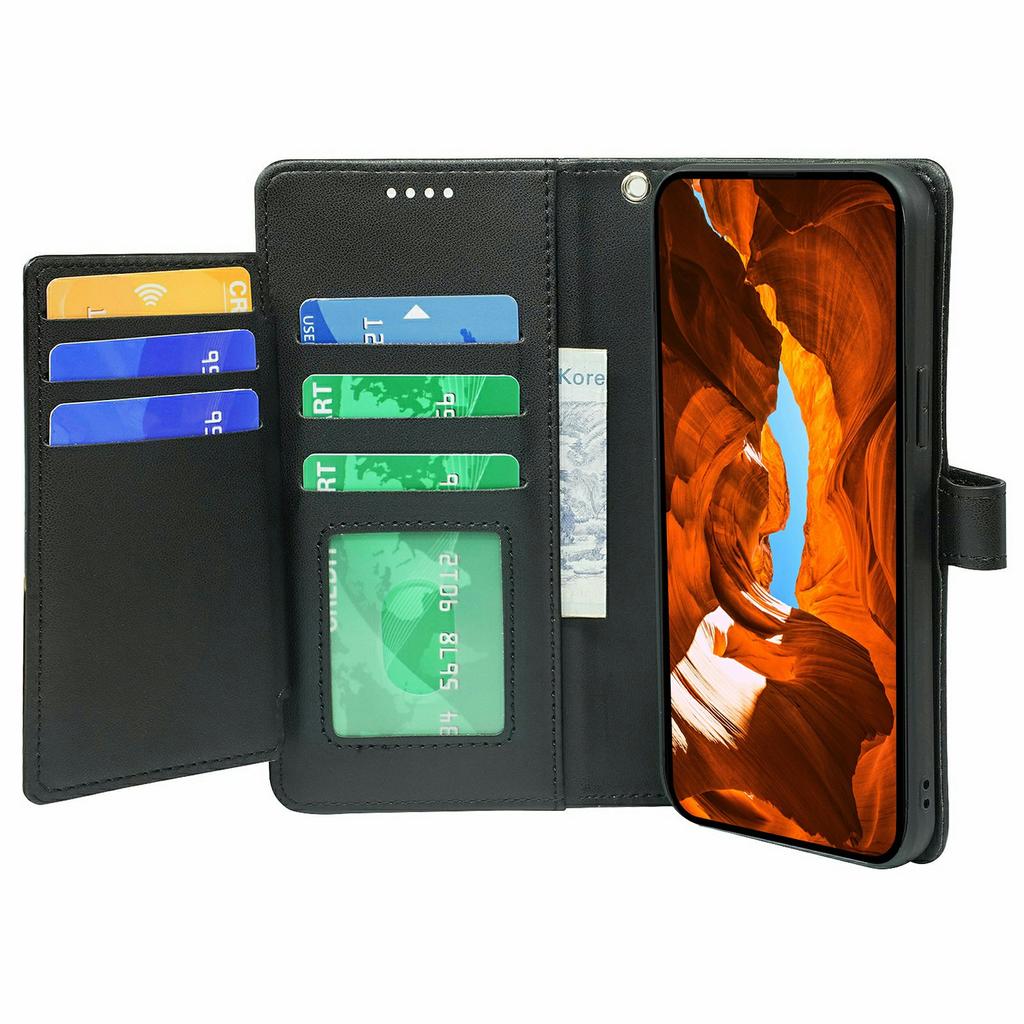For Oppo Reno14 F 5G Case with 9 Card Slots PU Leather Stand Phone Cover
