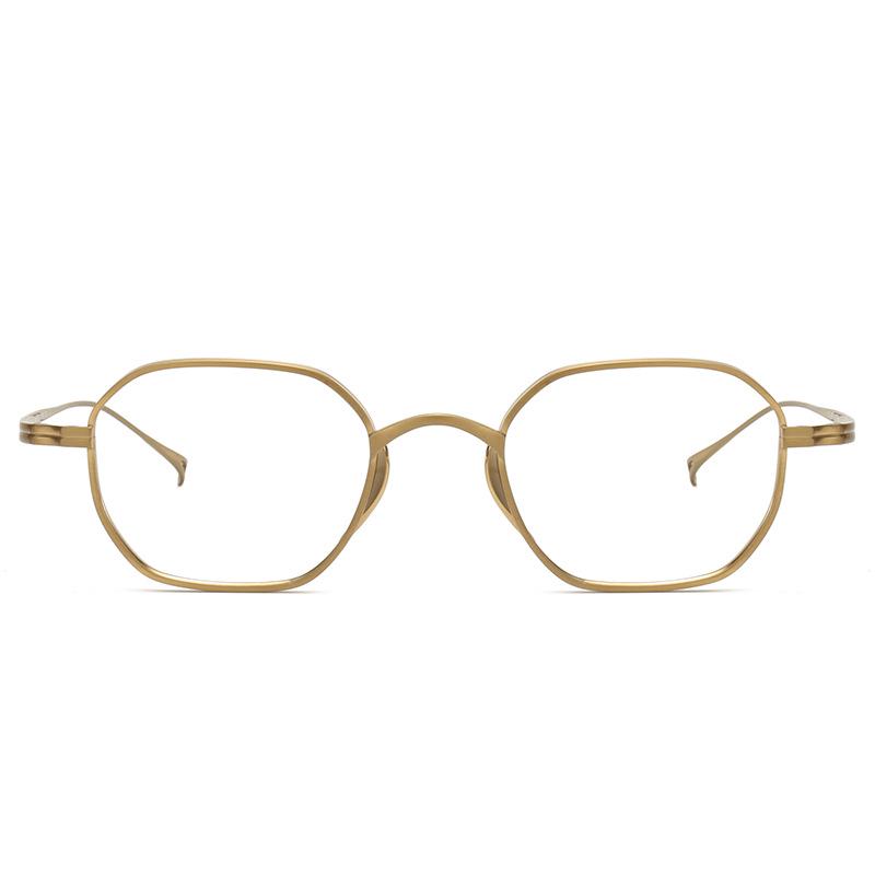 Retro Pure Titanium Unisex Myopia Glasses Frame - High Prescription, Small Square Polygon Frame