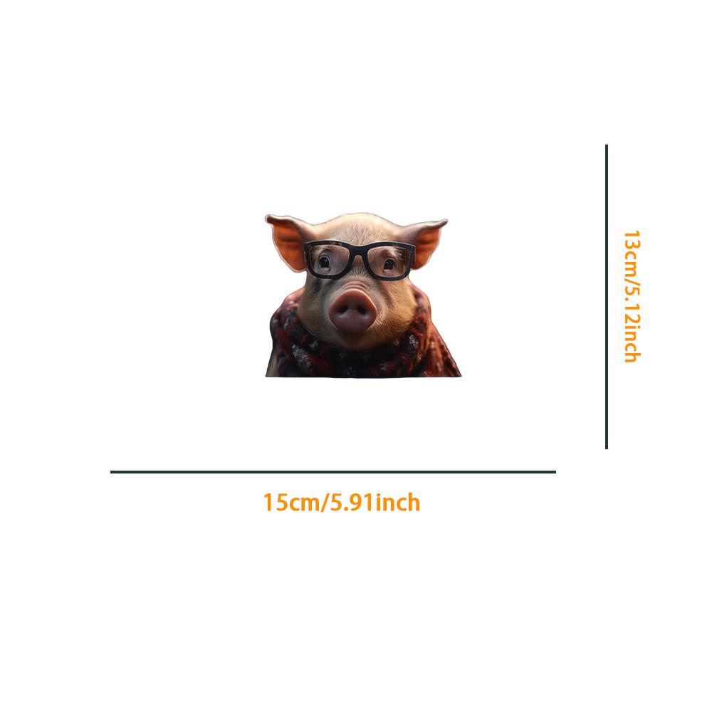 1PC 2D Flat Stickers Pig Animal Car Stickers Luggage Refrigerator Wall Stickers Laptop Toilet Stickers