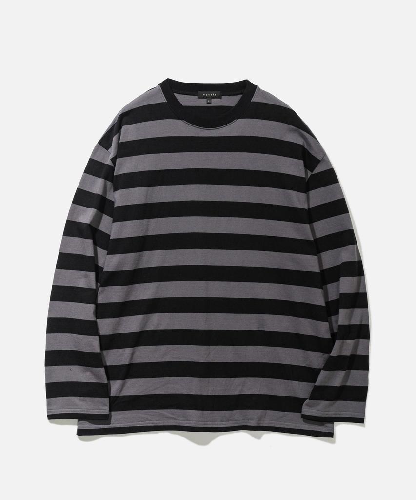 VASTIC Oversized Striped Long Sleeve_Charcoal / Black