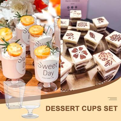 10 Stücke Einweg Trapez Rund Mousse Dessert Tasse Joghurt Gefrorene Kuchen Vorspeise Tasse Mini Pudding Obst Eis Tasse