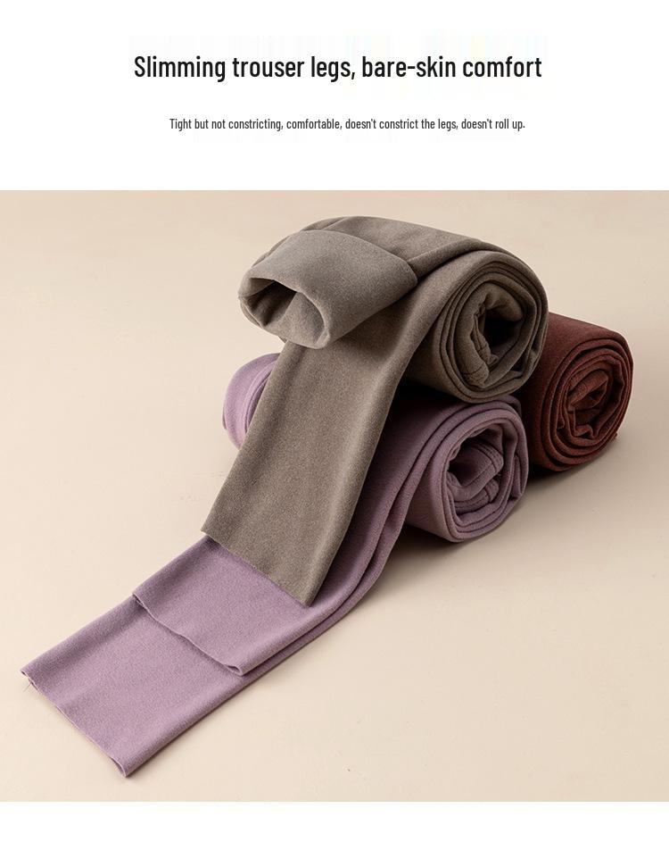 Women's High Waist Velvet-Lined Leggings - Seamless, Double-Sided Brushed, Slim Fit, Perfect for Autumn and Winter.