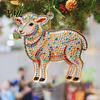 Christmas Party Supplies 2D Acrylic Goat Ornament, Farm Animal Car Rearview Mirror Tree Decor Charm, Auto Interior Hanging Pendant for Tree,