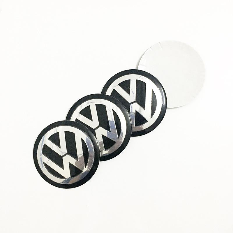 2026 Hot 4PCS 56mm 65mm Car Wheel Center Hub Emblem Sticker for VW Volkswagen Golf Polo Passat Touran Jetta Interior Mouldings XTR-Z63