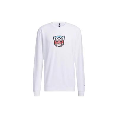 X Transformers Collaboration Casual Crew Neck Pullover Long Sleeve Sweatshirt Men Sweatshirt White HN4183