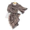 Inner Mongolia Houndstooth Wool Shawl: Dual-Use Long Tassel Scarf for Women - Autumn/Winter Collection.