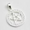 Pentagram Star Pendant with Zirconia, Sterling Silver 925