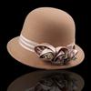 Fashion Fedora Cap Bowler Hat for Women 1920S Flapper Costume Wool Hat Cocktail Party Cap Winter Autumn Warm Headpiece