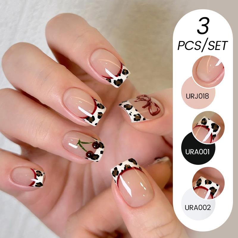Nail Art Buz Şeffaf 3 Adet Tırnak Cilası Tutkalı Seti, Popüler Nude Beyazlatıcı Toz Şeffaf Tırnak Cilası Tutkalı