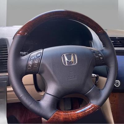 Honda Accord 7. 2003-2007 Odyssey 2005-2010 kézzel varrott fekete bőr barackfa mintázatú autó kormánylapát borítás
