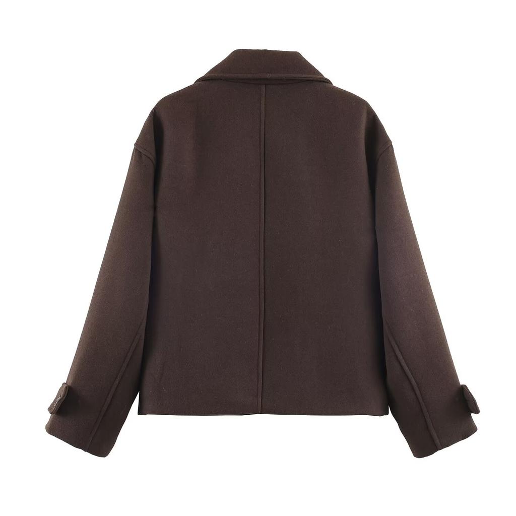 New, retro versatile double-placket short coat coat 3046297