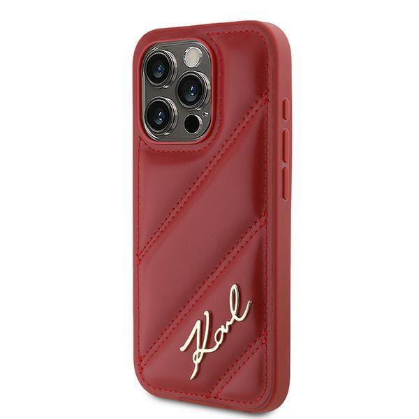 Karl Lagerfeld Klhcp15Lpqdsmgr Iphone 15 Pro 6.1 Czerwony/Red Hardcase Diagonal Quilted Script