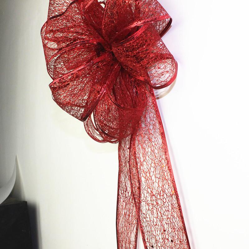 Grand Bouquet de Nœuds Rouges de Noël Ornement Décoratif de Fête Pour la Joie Festive