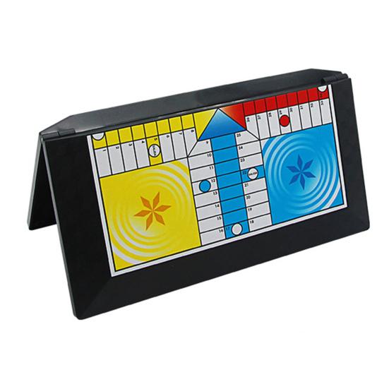 1 Set 4 Players Flying Chess Game with Folding Chessboard 16 Chess Pieces Dice Travel Kids Adults Family Night Interactive Classic Strategy Game