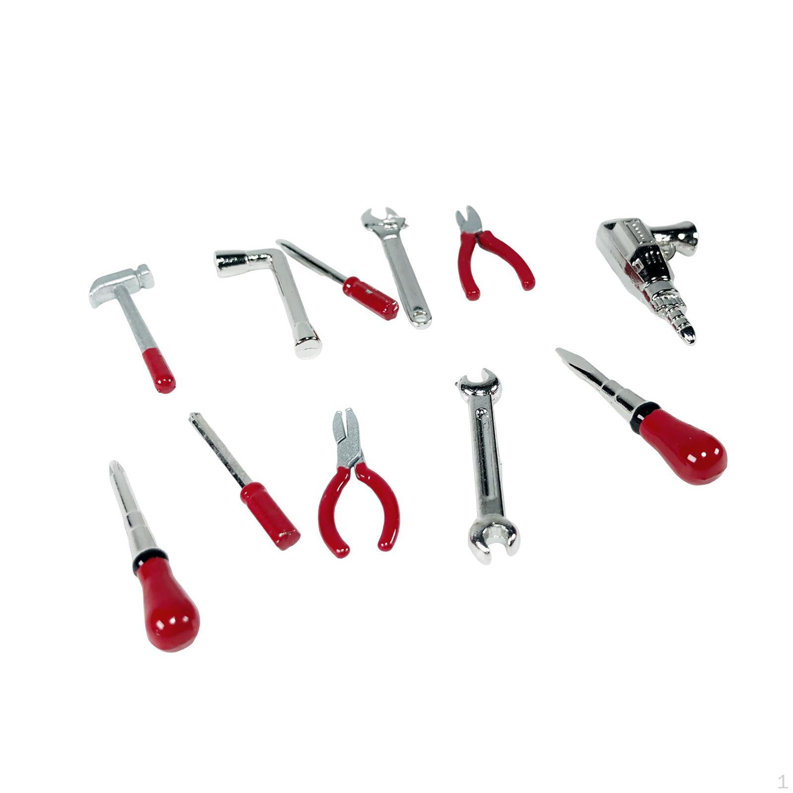 

11 Pieces Car Repair Tools :18 Scale Diorama Decoration Mini for Vehicle Maintenance