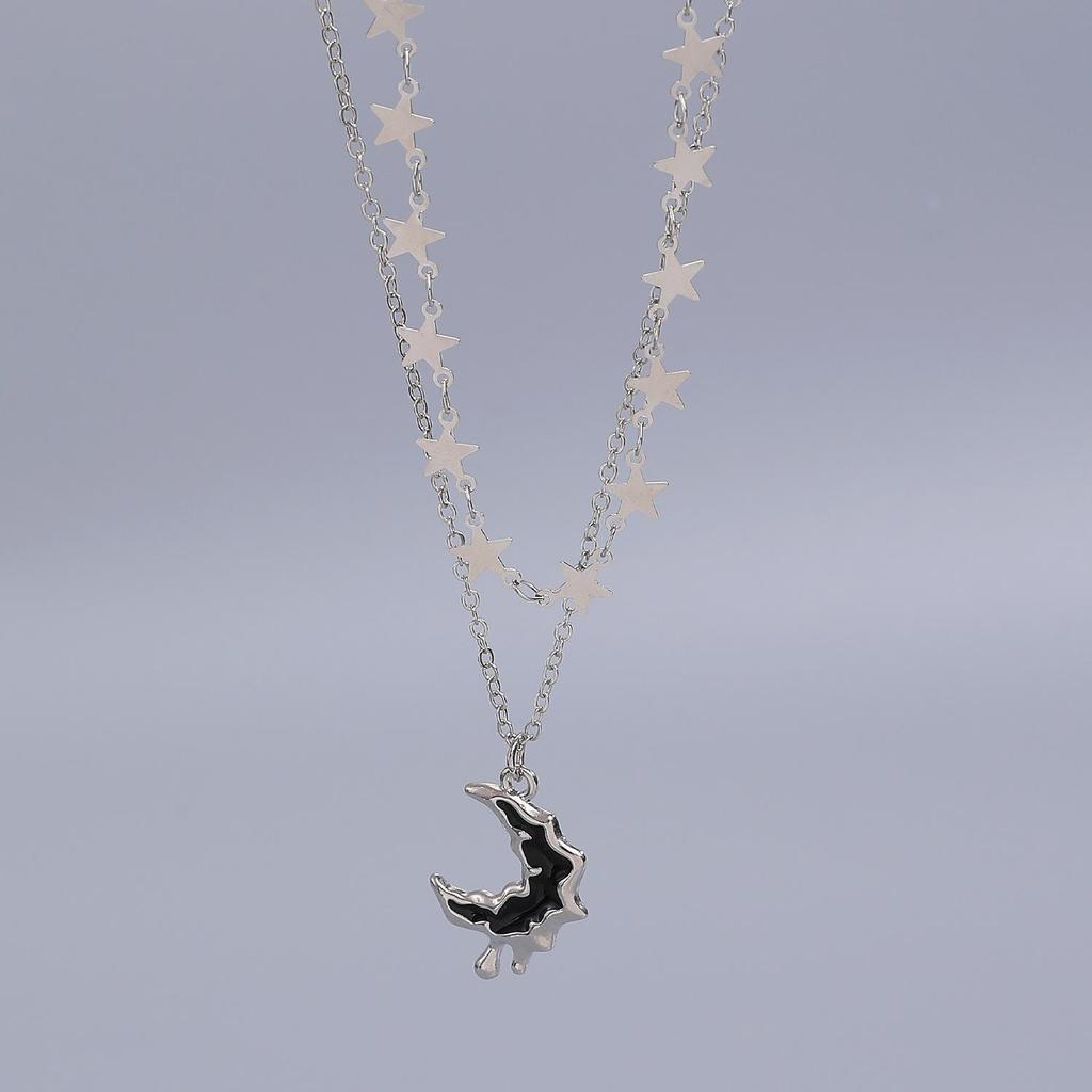 Liquid Lava Moon Star Pendant Necklace & Sweet Spicy Girl Earrings – European & American Style