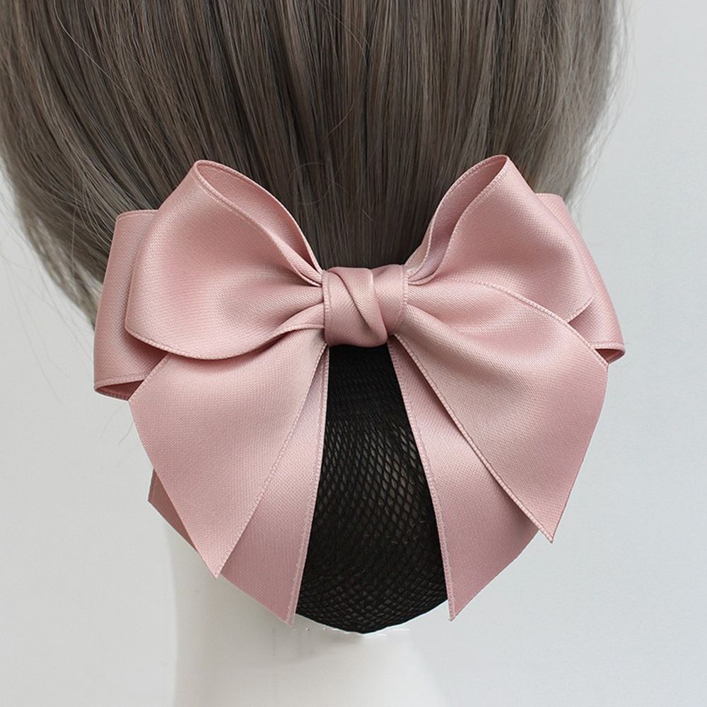 For Girls Hotel Bowknot Nurse Korean Bun Snood Ponytail Clip Women Spring Clip Hairgrips Cover Net