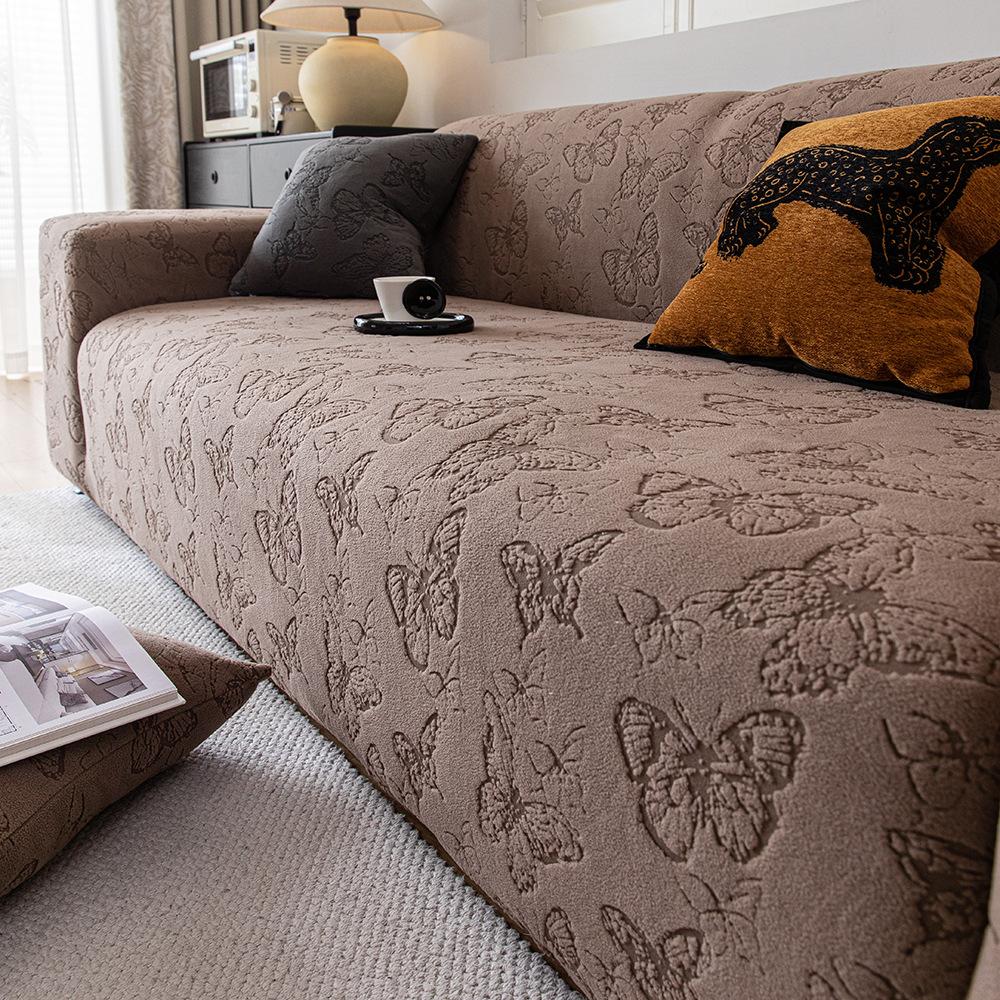 New Elastic Jacquard Velvet Sofa Cover All Purpose Set All Season Universal Cat Scratch Resistant Cover Fabric