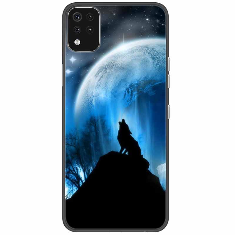 Phone Case For LG K42 K52 K62 Q52 Case Soft Painted Wolf Silicone Black Covers For LG K62 Cases K 42 Shockproof Funda for LGK52