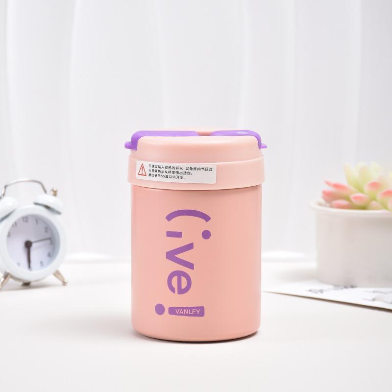 Couples Double Drink Ton Ton Cup Princess Please Make A Fortune Mini High Appearance Level Stainless Steel Thermos Cup with Hand Gift