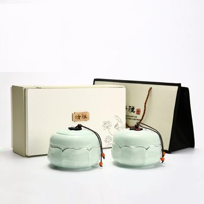 Ceramic Tea Can Gift Box Sealed Tank Household Storage Tea Can Storage Tank Porcelain Tank Green Black Tea Pu'er Tea Tank