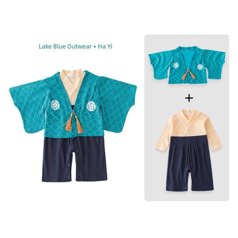 Tuta Romper Giapponese a Maniche Lunghe Kimono per Bambino - Primavera e Autunno