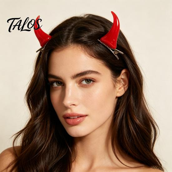 Cute Devil Horns for Parties 2Pcs Halloween Evil Horn Hair Clips, Small Horror Demon Goth Ear Clips Photoshoots Hairpins, Barrettes Accessories Women