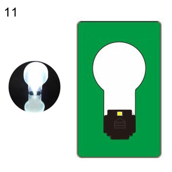 Bærbar Ultra-tynn Mini LED lommebok lomme Kredittkortstørrelse Lampe Nattlys