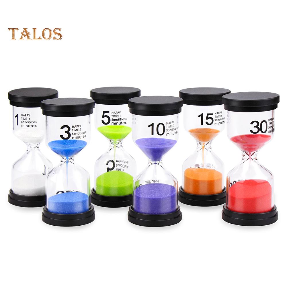 FLH 6 Pcs/Set 1/3/5/10/15/30min Sand Clock Sandglass Hourglass Timer School Kids Game Decor