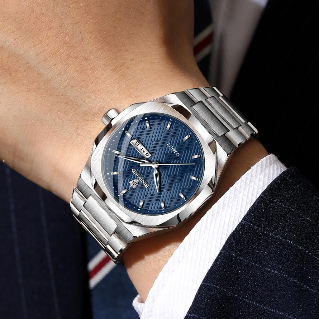 BINBOND Orginal Quartz Watches For Men Luxury Waterproof Regalos Para Hombres Luminous Auto Date Week Display Relojes +Box