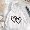 Kids Pullover Hoodie Cute Multi Color Heart Graphic Front Print, Soft Long Sleeve Hooded Sweatshirt for Boys Girls, Casual Autumn Daily Outdoor Top