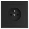 Einzelsteckdose mit Schutzkontakt IP20 16A 250V Unterputz Matt schwarz